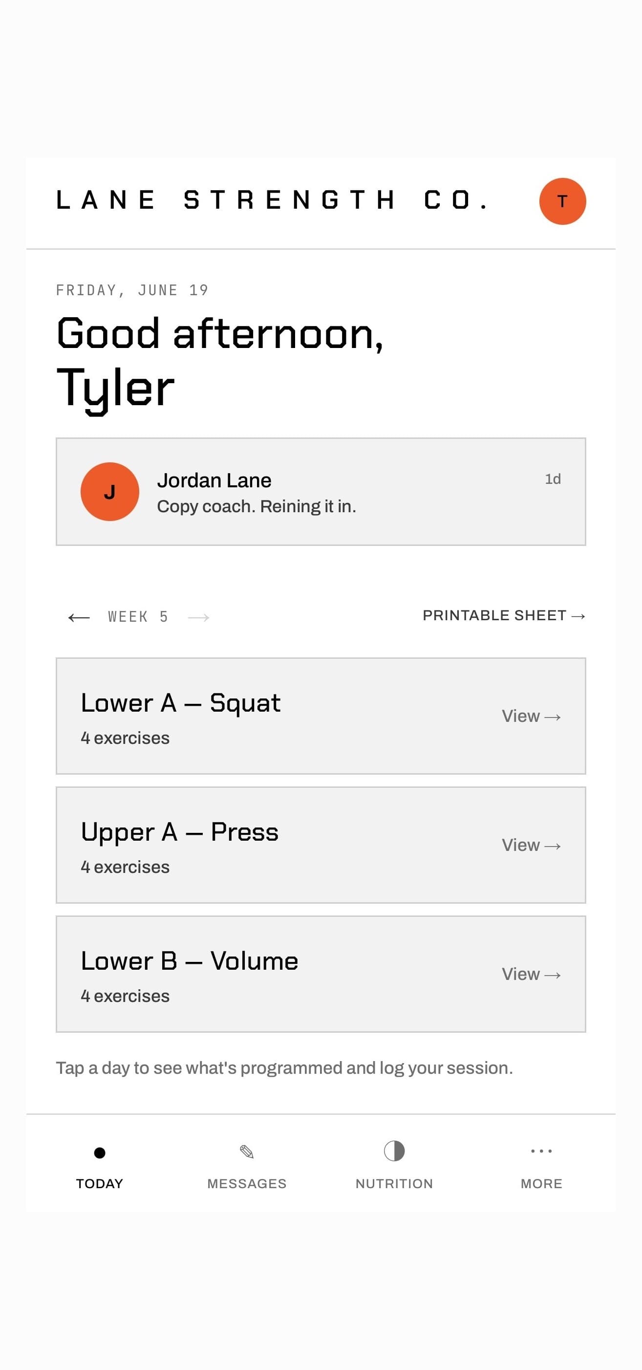 The Today screen in the Grid theme